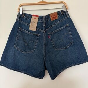 Levi's Blue Denim cinch waist woman Shorts - High Waist